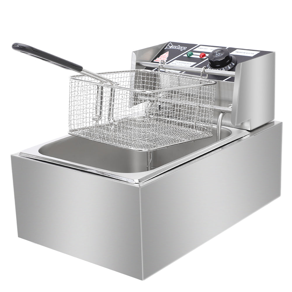 【Old code-56252372】 EH81 2500W 220-240V 6.3QT/6L Stainless Steel Single Cylinder Electric Fryer UK Plug