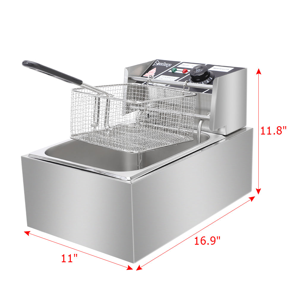 【Old code-56252372】 EH81 2500W 220-240V 6.3QT/6L Stainless Steel Single Cylinder Electric Fryer UK Plug