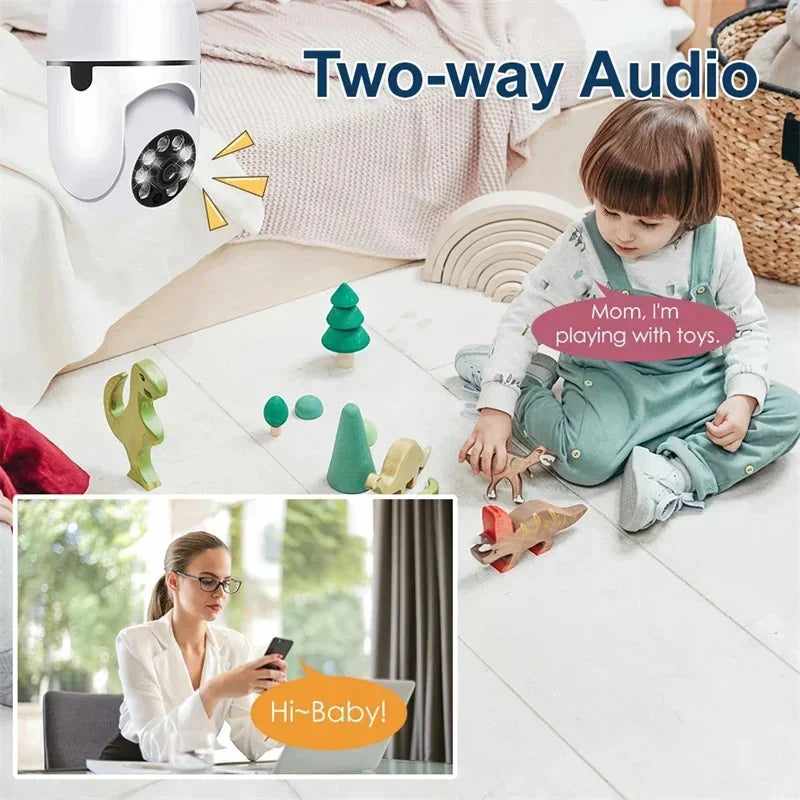 Tuya 5G WiFi Bulb Camera 5MP 3MP Indoor Security Two Way Audio Auto Tracking Human Colorful Night Vision E27 Base Mini PT Camera