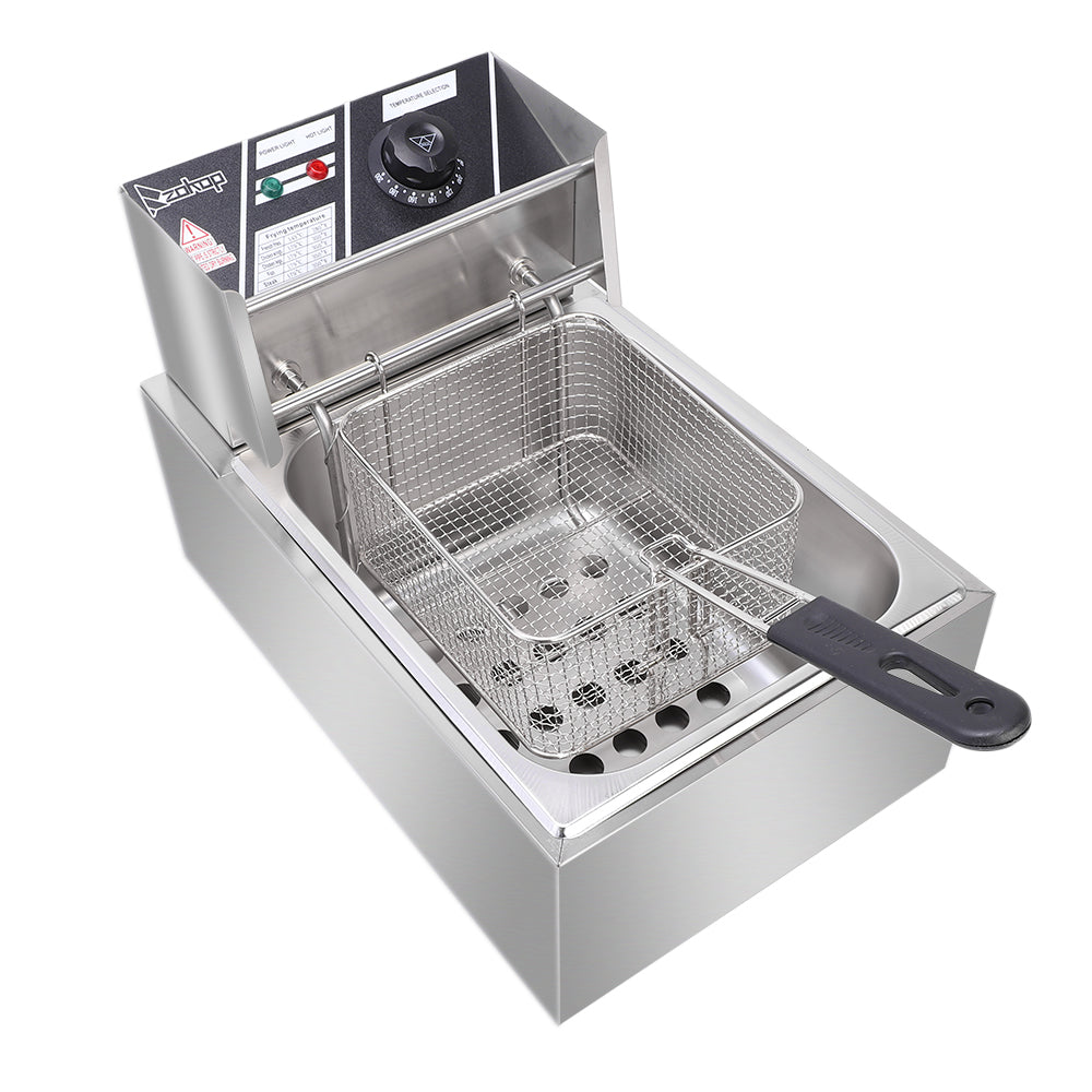 【Old code-56252372】 EH81 2500W 220-240V 6.3QT/6L Stainless Steel Single Cylinder Electric Fryer UK Plug