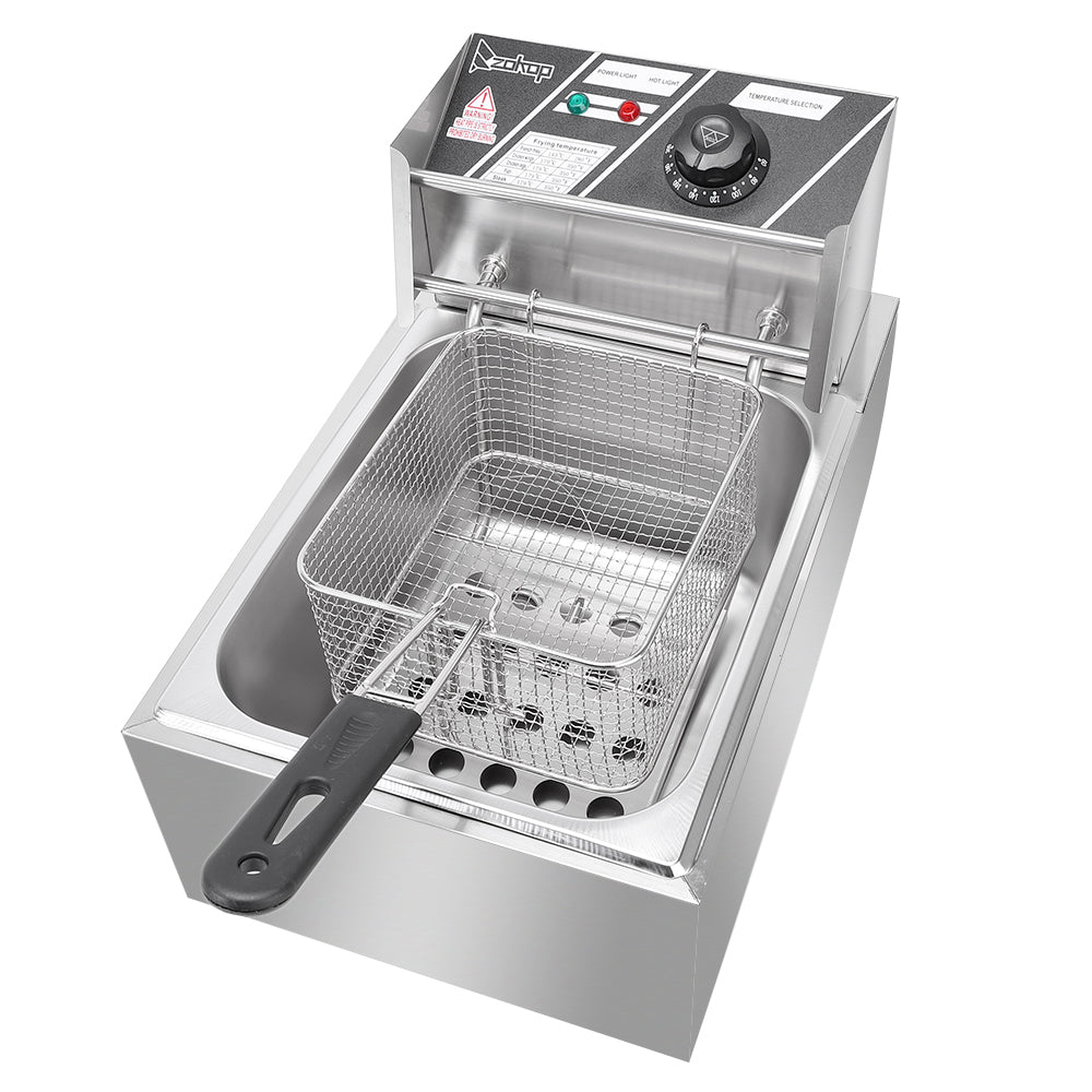 【Old code-56252372】 EH81 2500W 220-240V 6.3QT/6L Stainless Steel Single Cylinder Electric Fryer UK Plug
