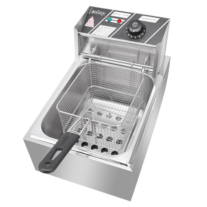 【Old code-56252372】 EH81 2500W 220-240V 6.3QT/6L Stainless Steel Single Cylinder Electric Fryer UK Plug