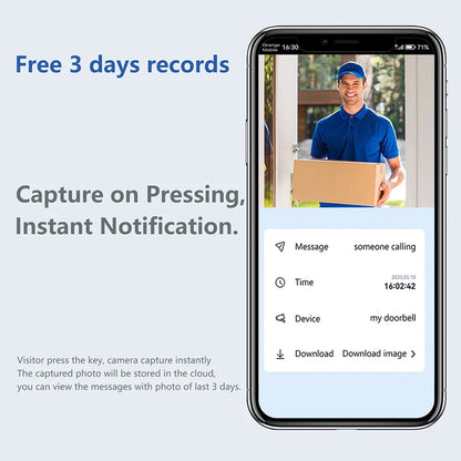 WiFi Smart Doorbell – Night Vision, Two-Way Audio, and Home Security System for Enhanced Safety, Visual Doorbell