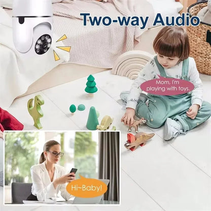 Tuya 5G WiFi Bulb Camera 5MP 3MP Indoor Security Two Way Audio Auto Tracking Human Colorful Night Vision E27 Base Mini PT Camera