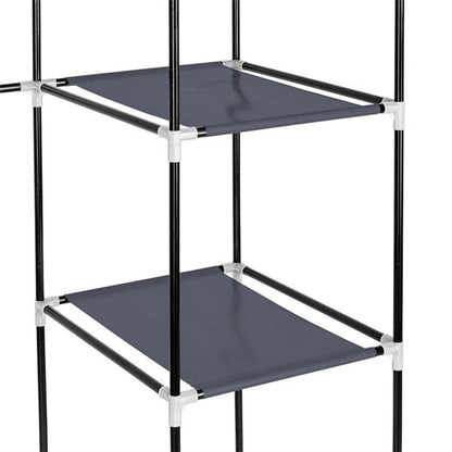 69" Portable Clothes Closet Wardrobe Storage Organizer with Non-Woven Fabric Quick and Easy to Assemble Extra Strong and Durable Gray